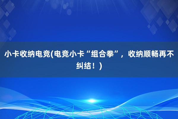 小卡收纳电竞(电竞小卡“组合拳”，收纳顺畅再不纠结！)