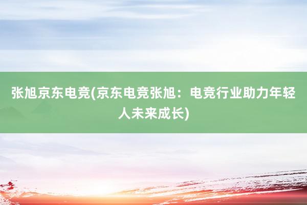 张旭京东电竞(京东电竞张旭：电竞行业助力年轻人未来成长)