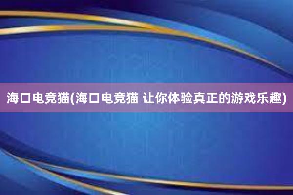 海口电竞猫(海口电竞猫 让你体验真正的游戏乐趣)