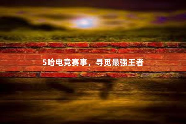 5哈电竞赛事，寻觅最强王者