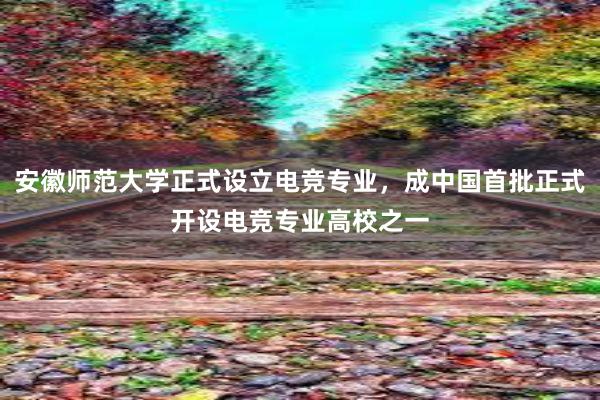 安徽师范大学正式设立电竞专业，成中国首批正式开设电竞专业高校之一