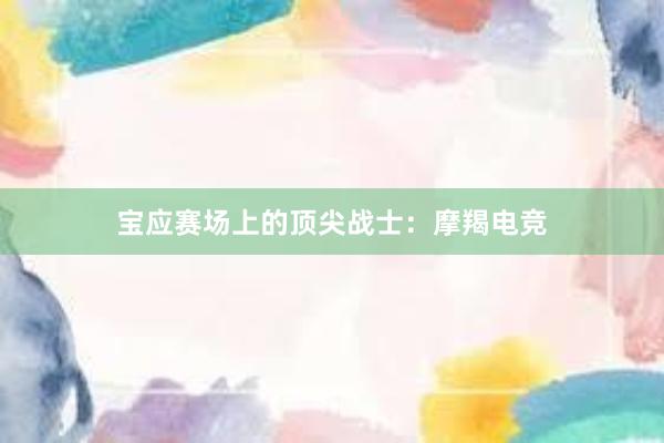 宝应赛场上的顶尖战士：摩羯电竞