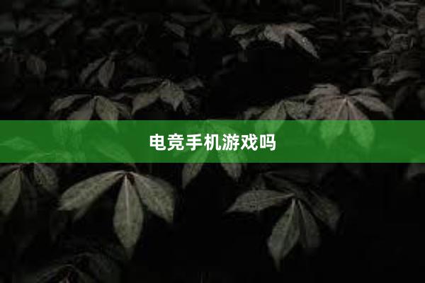 电竞手机游戏吗