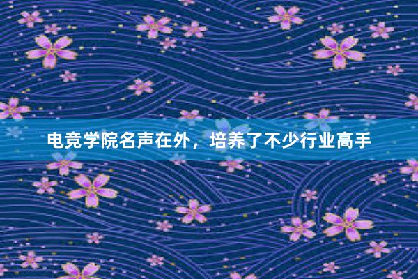 电竞学院名声在外，培养了不少行业高手