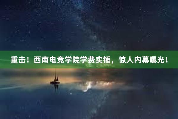 重击！西南电竞学院学费实锤，惊人内幕曝光！